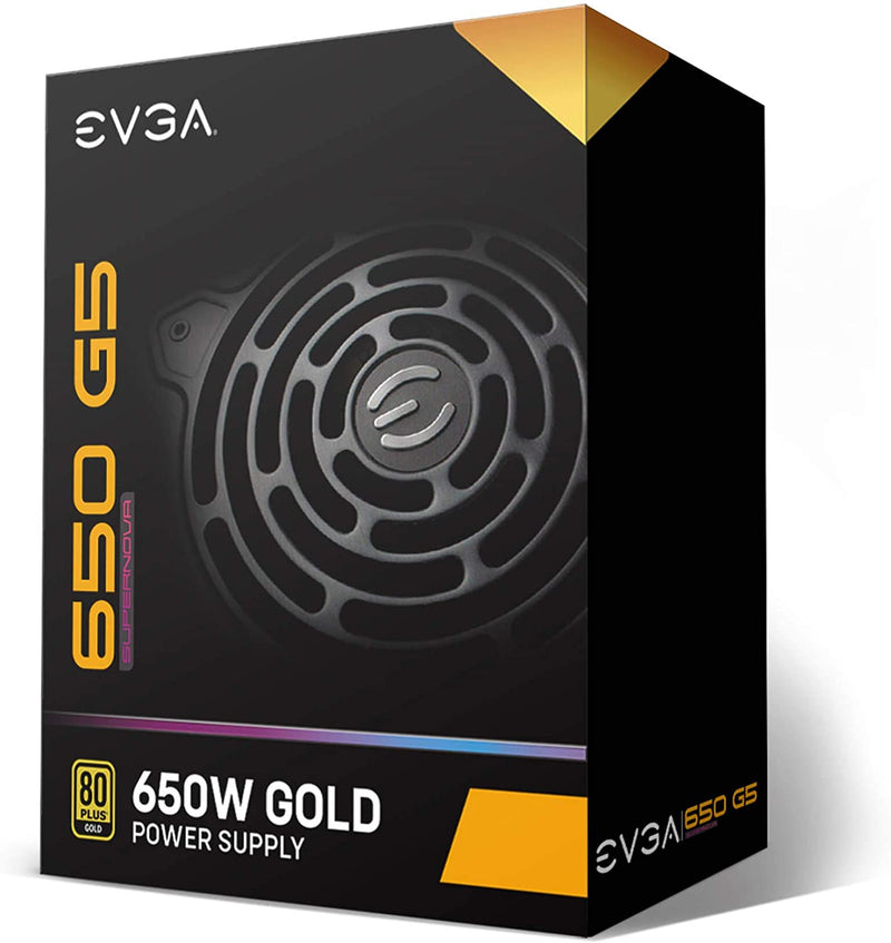 EVGA 220-G5-0650-X1 Super Nova 650 G5, 80 Plus Gold 650W, Fully Modular, ECO Mode with Fdb Fan, 10 Year Warranty, Compact 150mm Size, Power Supply