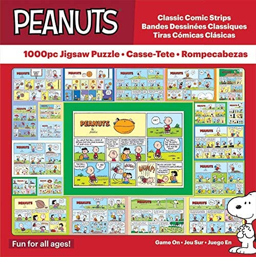 Peanuts Classic Comic Strip Game On Sports Comic Collage 1000 Piece Jigsaw Puzzle - 26.75 X 19.25 Inches Made in USA.