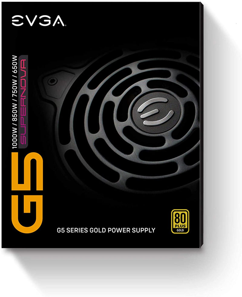 EVGA 220-G5-0650-X1 Super Nova 650 G5, 80 Plus Gold 650W, Fully Modular, ECO Mode with Fdb Fan, 10 Year Warranty, Compact 150mm Size, Power Supply