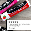 ChapStick Classic, Strawberry Flavor, 0.15 oz (Pack of 4)