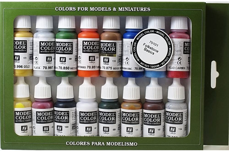 Model Color Paint Set - Folkstone Basic Colors