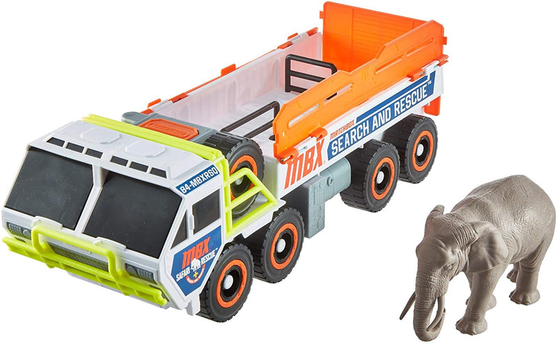 Matchbox Elephant Off-Road Rescue Adventure Set With Truck And Elephant Figure, Action And Exploration Game For Kids Age 3 And Up