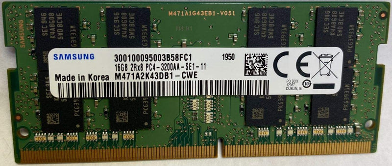 16GB DDR4 3200MHz PC4-25600 1.2V 2Rx8 260-Pin SODIMM Laptop RAM Memory Module M471A2K43DB1-CWE