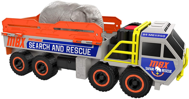 Matchbox Elephant Off-Road Rescue Adventure Set With Truck And Elephant Figure, Action And Exploration Game For Kids Age 3 And Up