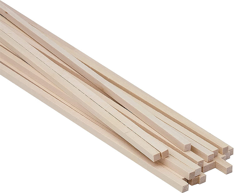 Midwest Products Basswood 24 inch Strip 1/4 inch x 1/4 inch B4066 (20-Pack)