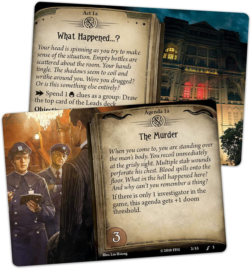 Arkham Horror The Card Game Murder at the Excelsior Hotel SCENARIO PACK | Horror Game | Cooperative Mystery Card Game | Ages 14+ | 1-2 Players | Avg. Playtime 1-2 Hours | Made by Fantasy Flight Games