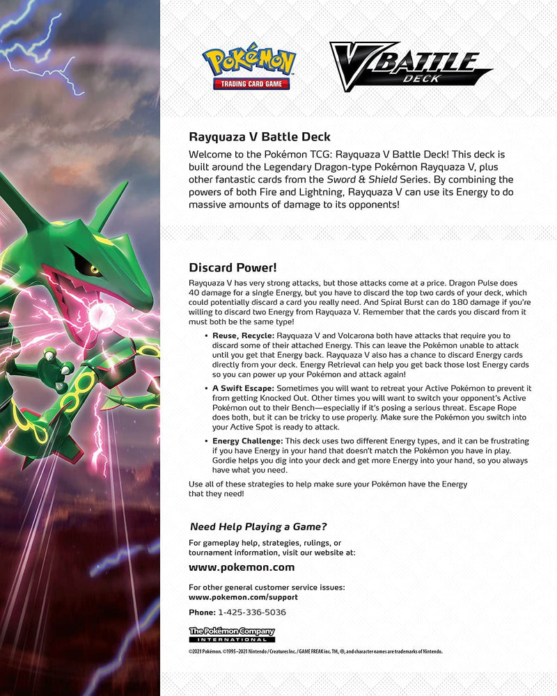 Pokemn TCG: V Battles Deck: Rayquaza V vs. Noivern V, Multi (290-80949 Pokemn TCG: V Battles Deck: Rayquaza V vs. Noivern V, Multi (290-80949