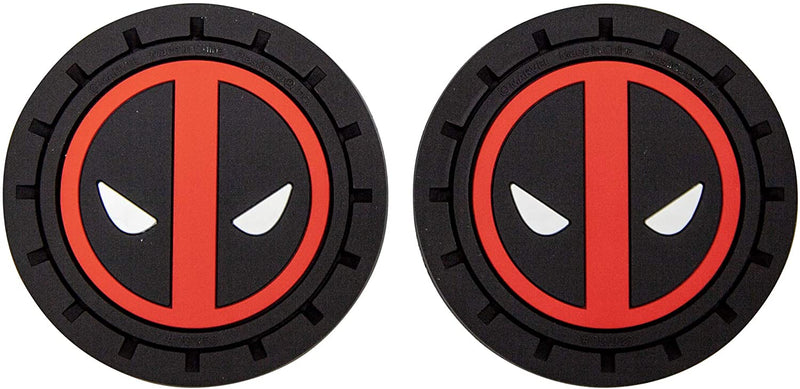 Plasticolor 001965R01 Marvel Comics Deadpool Auto Car Truck SUV Cup Holder Coaster 2-Pack