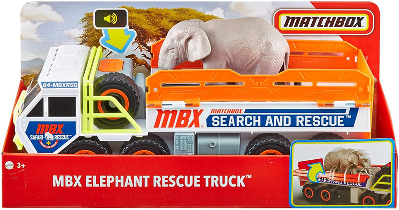 Matchbox Elephant Off-Road Rescue Adventure Set With Truck And Elephant Figure, Action And Exploration Game For Kids Age 3 And Up