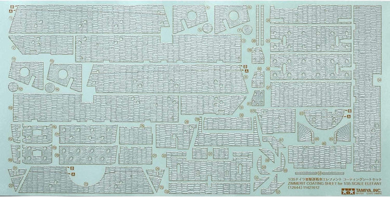 TAMIYA America, Inc 1/35 Elefant Tank Zimmerit Coating Sheet, TAM12644