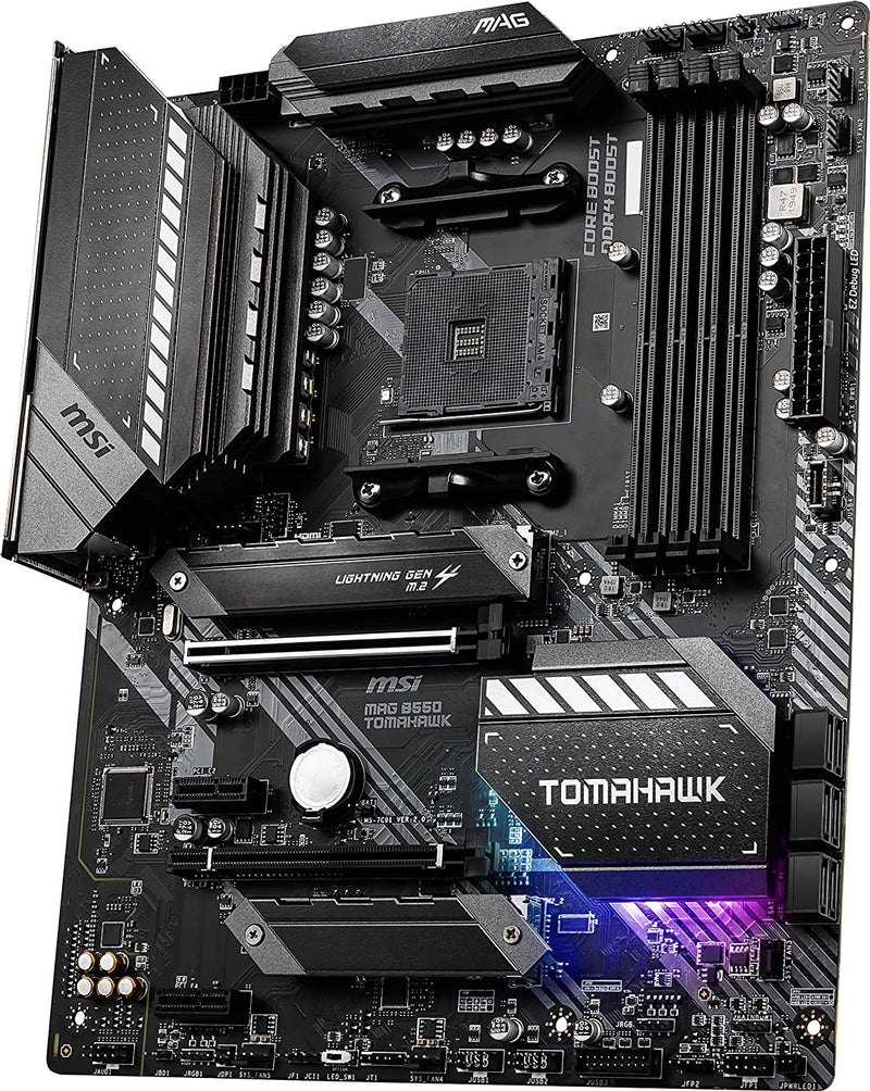 MSI MAG B550 TOMAHAWK Gaming Motherboard (AMD AM4, DDR4, PCIe 4.0, SATA 6Gb/s, M.2, USB 3.2 Gen 2, HDMI/DP, ATX, AMD Ryzen 5000 Series processors)