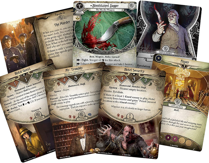 Arkham Horror The Card Game Murder at the Excelsior Hotel SCENARIO PACK | Horror Game | Cooperative Mystery Card Game | Ages 14+ | 1-2 Players | Avg. Playtime 1-2 Hours | Made by Fantasy Flight Games